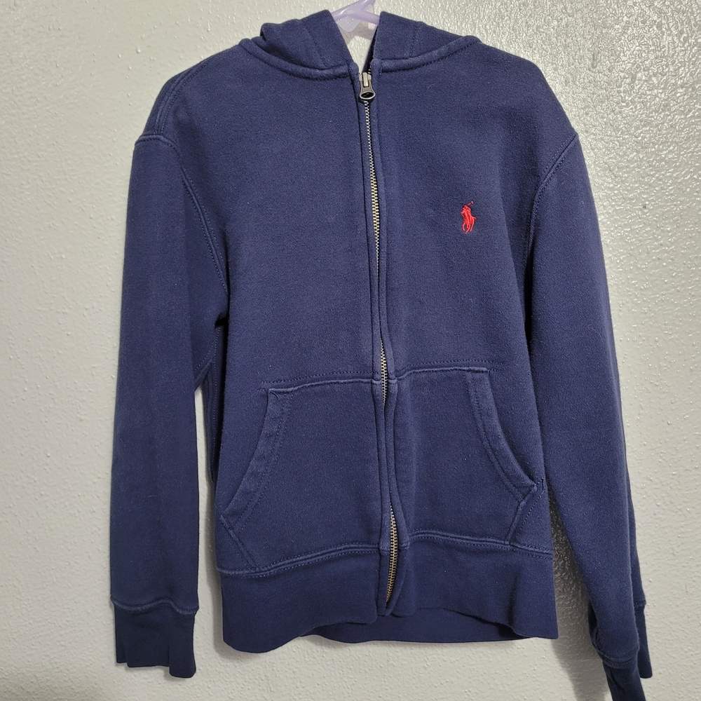 Polo by Ralph Lauren Blue and Red Fleece Hoodie